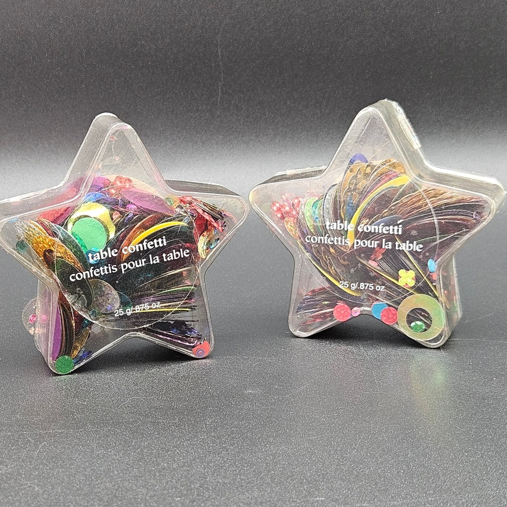 Vtg Pier 1 Imports Star Table Confetti Sequins Multicolor 2 Pack 25g Each